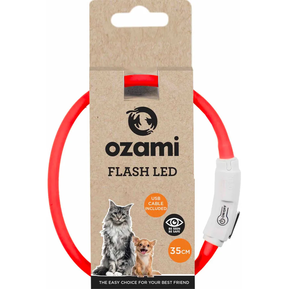 Blinkande Halsband Led Röd 35cm