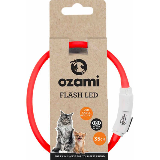 Blinkande Halsband Led Röd 35cm