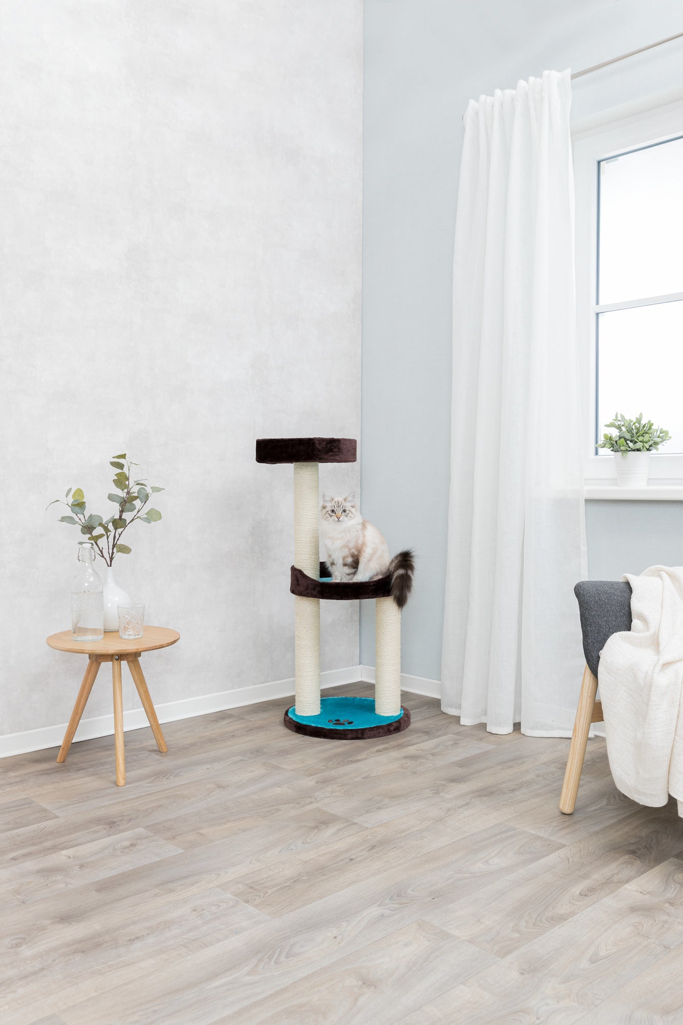 Klöspelare Lugo, 103cm, brun/akvamarin